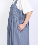 ハンドスモッキングコットンポプリン　サロペット